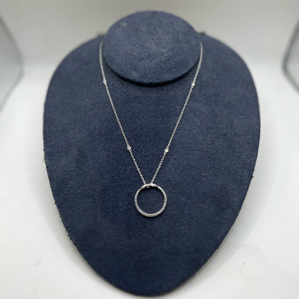 18-kt White Gold and Diamond Loop Necklace